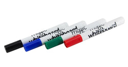 Magic Whiteboard Dry Erase Markers | BLACK BLUE GREEN RED | Low-Odor | Non-Toxic (MW5204)