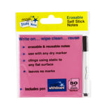 Magic Whiteboard Sticky Notes Pad PINK 50 Sheets (4”x4”) Portable Dry-Erase Surface (MW1353)