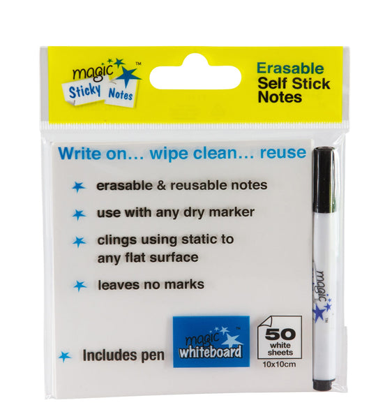 Crtiin 24 Pack Dry Erase Sticky Notes Reusable Whiteboard Stickers