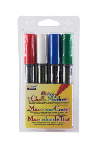 Uchida Bistro Chalk Markers Dry Erase Markers - RED BLUE WHITE GREEN –  Magic Whiteboard Products
