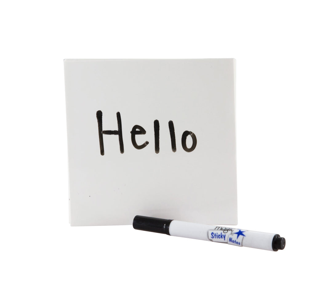 Magic Whiteboard Sticky Notes Pad WHITE 50 Sheets (4”x4”) Portable Dry ...